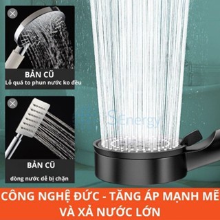 Vòi Sen Tăng Áp 5 Chế Độ, Tiết Kiệm Nước Màu Đen Sang Trọng, Tia Nước Nhỏ Áp Lực Cao