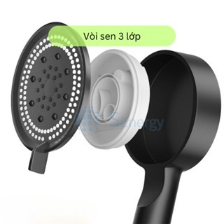 Vòi Sen Tăng Áp 5 Chế Độ, Tiết Kiệm Nước Màu Đen Sang Trọng, Tia Nước Nhỏ Áp Lực Cao