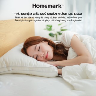 Ruột gối nằm lông vũ 50x70 êm ái thoáng khí gối ngủ khách sạn cao cấp Homemark PR1