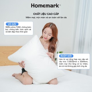 Ruột gối nằm lông vũ 50x70 êm ái thoáng khí gối ngủ khách sạn cao cấp Homemark PR1