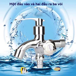 Vòi củ hoa sen tắm lạnh đồng thau xi bóng cao cấp nước mạnh mẻ 2 chế độ nước
