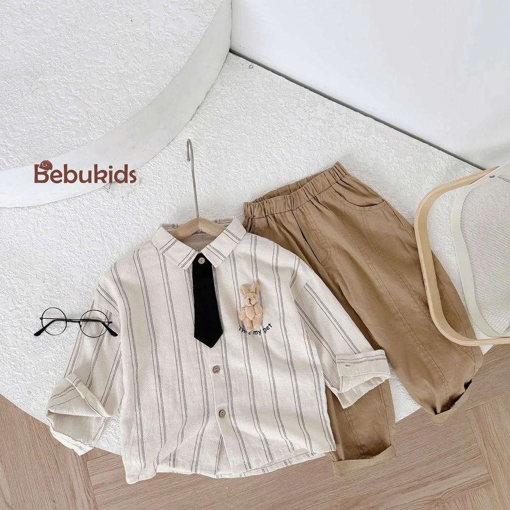 Bộ quần áo bé trai dài tay thu đông Minium Bebu size 80-120 (8-23kg) chất mềm mịn