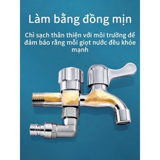Vòi nước 2 đầu ra Vòi nước 2 đầu cho máy giặt chia nước thành 2 cổng xả độc lập