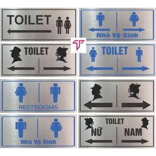 Chỉ dẫn nhà vệ sinh, biển chỉ dẫn WC, bảng toilet nam nữ, bảng hướng dẫn WC dán tường có keo