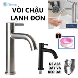 Vòi lavabo Vòi Rửa Mặt Lavabo Lạnh inox 304 VÒI LA ĐIẾU LẠNH gắn lên mặt chậu rửa mặt