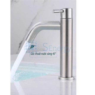 Vòi lavabo Vòi Rửa Mặt Lavabo Lạnh inox 304 VÒI LA ĐIẾU LẠNH gắn lên mặt chậu rửa mặt