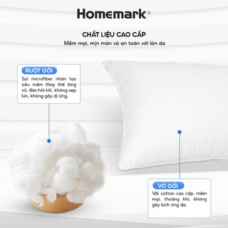 Ruột Gối Lông Vũ Homemark 50x70cm - Gối Nằm Microfiber Cao Cấp Êm Ái Như Khách Sạn 5 Sao CL01