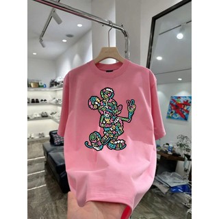 Áo thun hoạt hình đi biển Mickey say hi MK01 unisex nam nữ form rộng 100% cotton