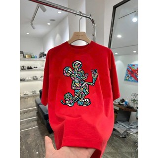 Áo thun hoạt hình đi biển Mickey say hi MK01 unisex nam nữ form rộng 100% cotton