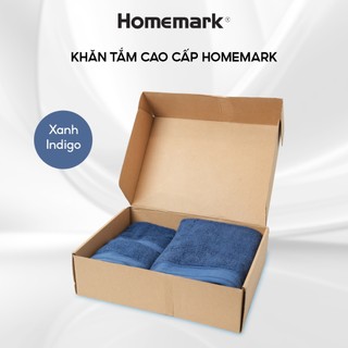 Bộ Khăn Tắm Cao Cấp Homemark 100% Cotton Mềm Mại, Thấm Hút Tốt, Bền Đẹp, Quà Tặng Lý Tưởng