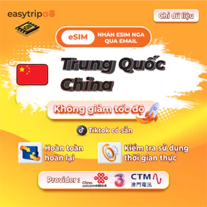 Easytripgo Trung Quốc esim Roaming Unlimited Data | 3-10GB 3-30Ngày | High Speed Travel Data