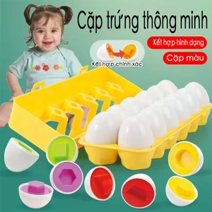 Bộ đồ chơi trứng matching egg 12 pcs/sét trứng ghép đôi sét trứng matching đầu đời cho bé loại cao cấp có khay đựng