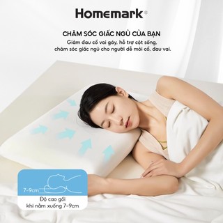 Gối ngủ chống đau vai gáy đàn hồi chậm - Gối memory foam mềm mại cao cấp Homemark