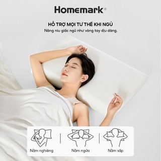 Gối ngủ chống đau vai gáy đàn hồi chậm - Gối memory foam mềm mại cao cấp Homemark