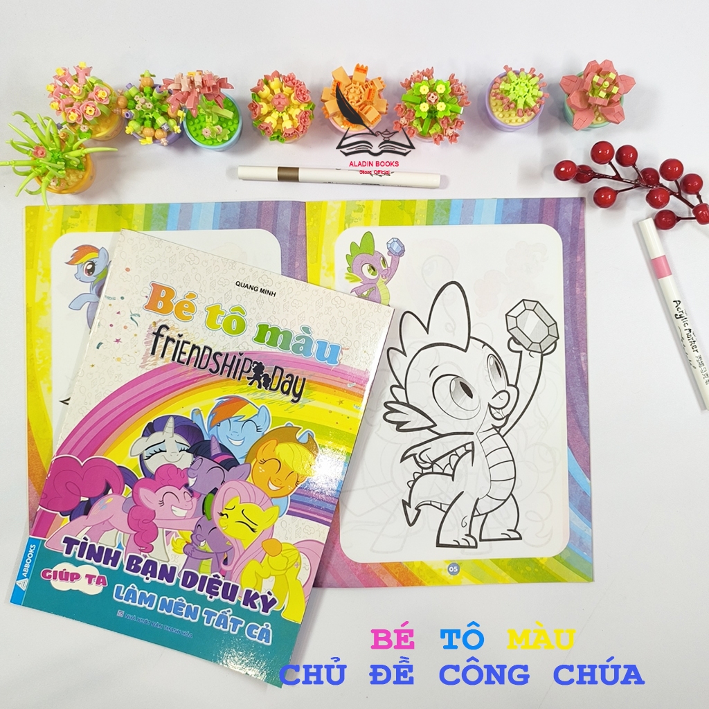Sách- Bộ 4 quyển sách tô màu Bé Tô Màu – Công Chúa, Công Chúa Chipi, WinX, Friendship Day