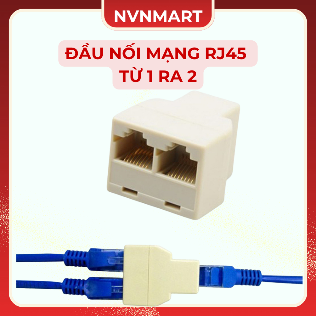 Đầu nối mạng RJ45 từ 1 ra 2 - Đầu chia mạng 1 RA 2 - AT | Shopee Việt Nam