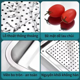 Khay Lỗ inox 304 cao cấp lỗ tròn thoát nước siêu nhanh phù hợp làm bàn trà khay đựng để ráo thức ăn an toàn sức khỏe