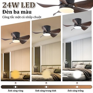 Quạt trần cổ ngắn GOGEOUS Quạt trần lắp phòng khách nhỏ,phòng ngủ động cơ DC inverter kèm khiển