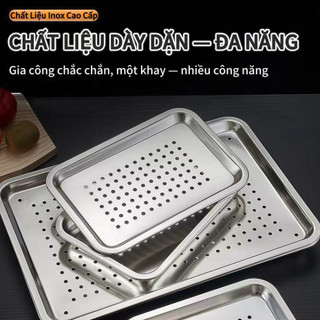 Khay Lỗ inox 304 cao cấp lỗ tròn thoát nước siêu nhanh phù hợp làm bàn trà khay đựng để ráo thức ăn an toàn sức khỏe