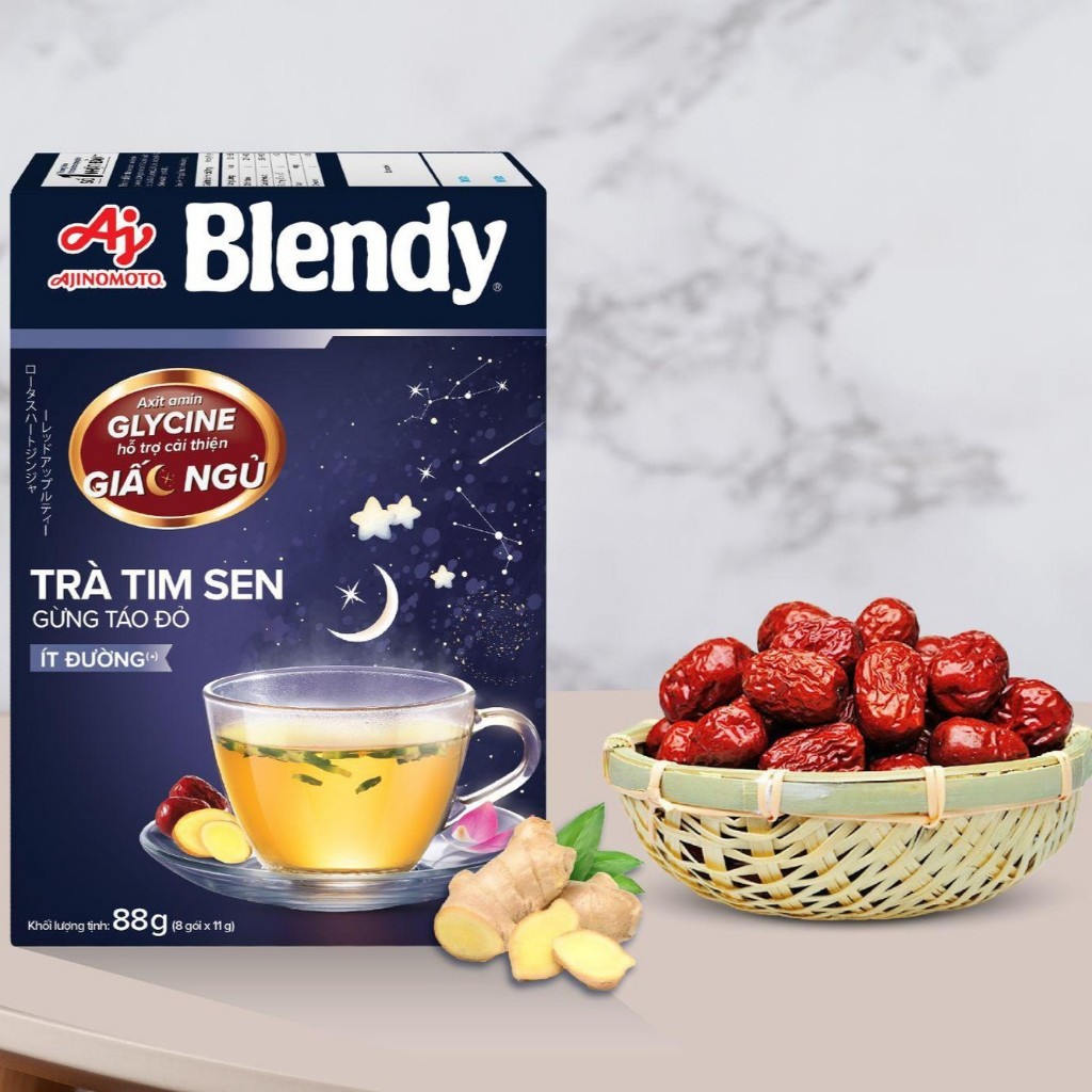 BLENDY TRÀ TIM SEN GỪNG TÁO ĐỎ ÍT ĐƯỜNG AJINOMOTO 3 in 1 Instant Tea ...