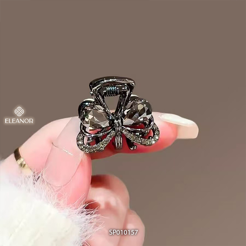 Kẹp tóc nữ càng cua Eleanor Accessories hình nơ đính đá phụ kiện tóc kẹp tóc mái mini 10157