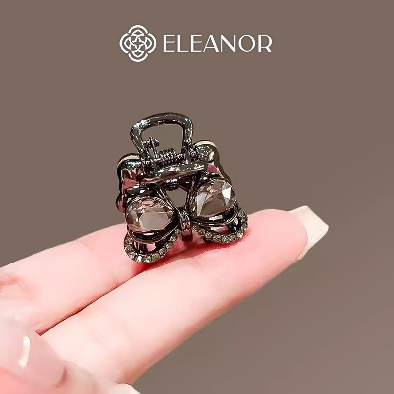 Kẹp tóc nữ càng cua Eleanor Accessories hình nơ đính đá phụ kiện tóc kẹp tóc mái mini 10157