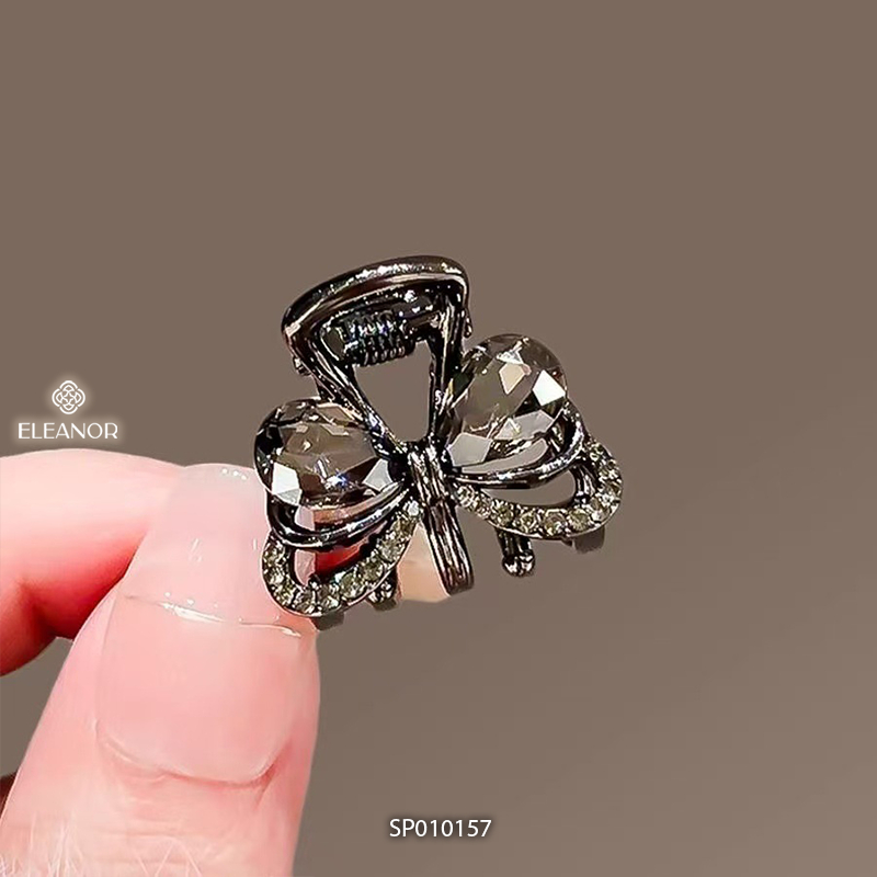 Kẹp tóc nữ càng cua Eleanor Accessories hình nơ đính đá phụ kiện tóc kẹp tóc mái mini 10157