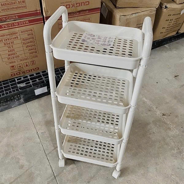 Hỏa Tốc kèm sticker Kệ để đồ đa năng 4 tầng bánh xe di chuyển tiện lợi đựng đồ phòng khách phòng ngủ