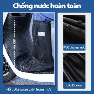 ỦNG BỌC GIÀY ĐI MƯA CHỐNG NƯỚC 100% PVC CAO CẤP | CHỐNG TRƯỢT CÓ KHÓA KÉO GẤP GỌN 5 SIZE