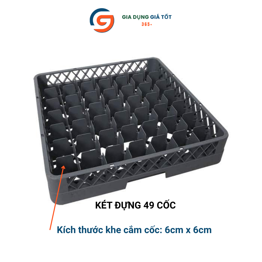 Khay úp cốc 36 - 49 ngăn nhựa Song Long - rack, két đựng ly cho nhà hàng, quán ăn