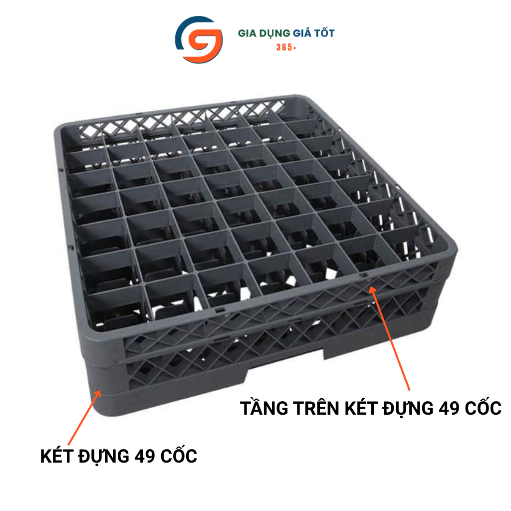 Khay úp cốc 36 - 49 ngăn nhựa Song Long - rack, két đựng ly cho nhà hàng, quán ăn