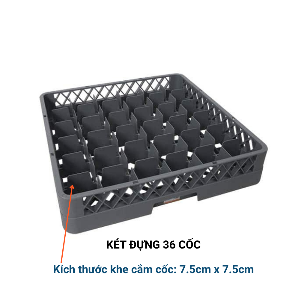 Khay úp cốc 36 - 49 ngăn nhựa Song Long - rack, két đựng ly cho nhà hàng, quán ăn