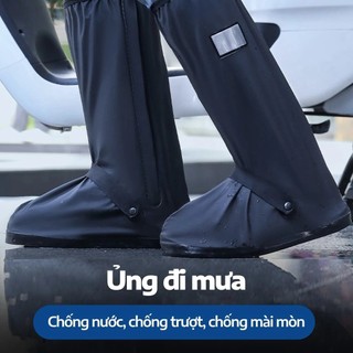 ỦNG BỌC GIÀY ĐI MƯA CHỐNG NƯỚC 100% PVC CAO CẤP | CHỐNG TRƯỢT CÓ KHÓA KÉO GẤP GỌN 5 SIZE