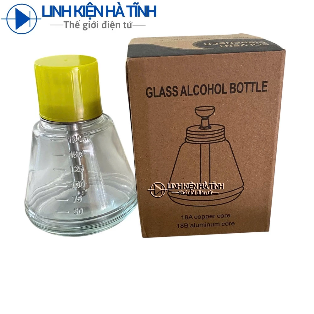 Chai thủy tinh đựng nước rửa móng tay, chai đựng nước tẩy sơn móng tay Bình đựng xăng thơm chống rò rỉ dung tích 180mL