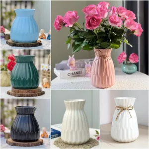 Bình Hoa Gốm Sứ Bát Tràng Dáng Giỏ Cua Men Pastel Cao 16cm Trang Trí Cắm Hoa Để Bàn GomdecorTSC