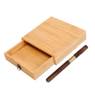 Hộp tre ép bảo quản trà bánh (kèm túi xách)