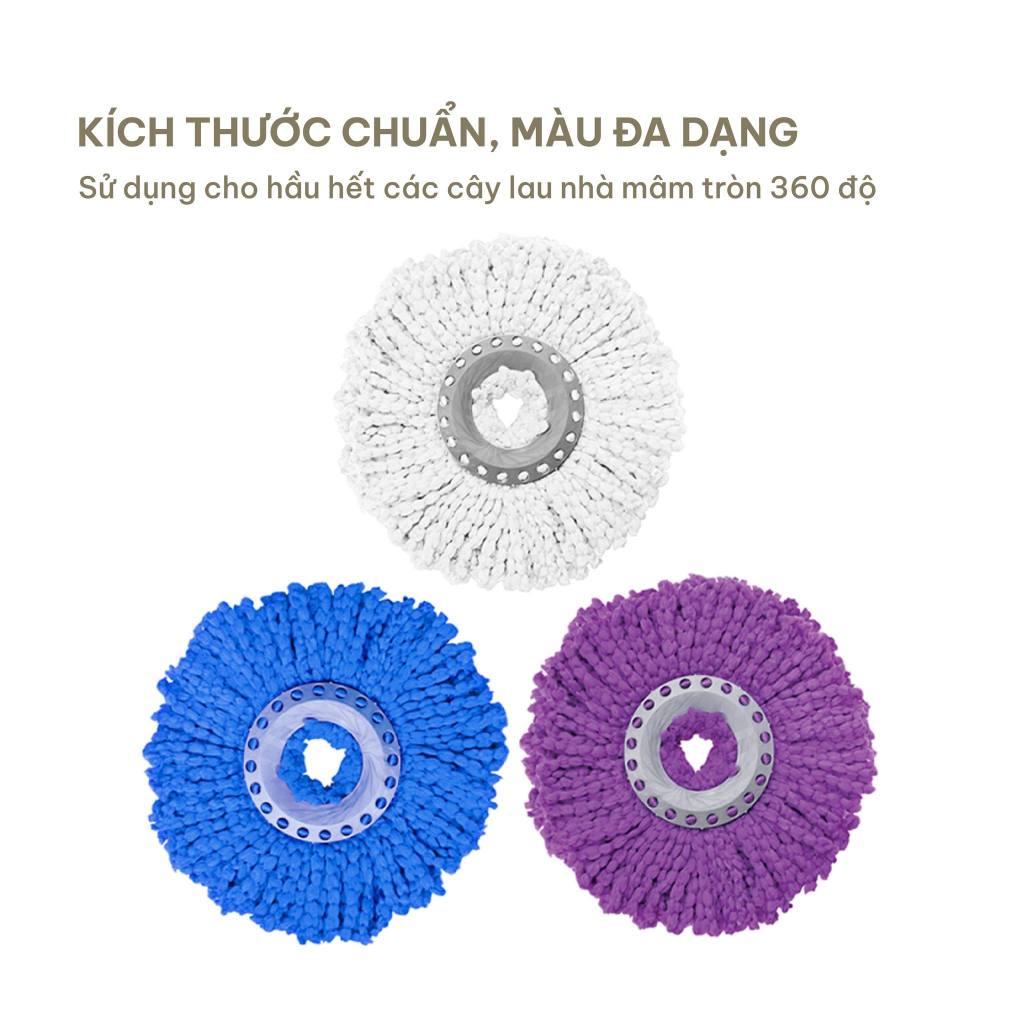 Nùi Lau 360 Thay Thế, Bông lau nhà MEGAHOME Chất Liệu Microfiber Thấm Hút Tốt, dùng được cho tất cả cây lau xoay 360 độ