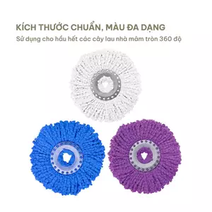 Nùi Lau 360 Thay Thế, Bông lau nhà MEGAHOME Chất Liệu Microfiber Thấm Hút Tốt, dùng được cho tất cả cây lau xoay 360 độ