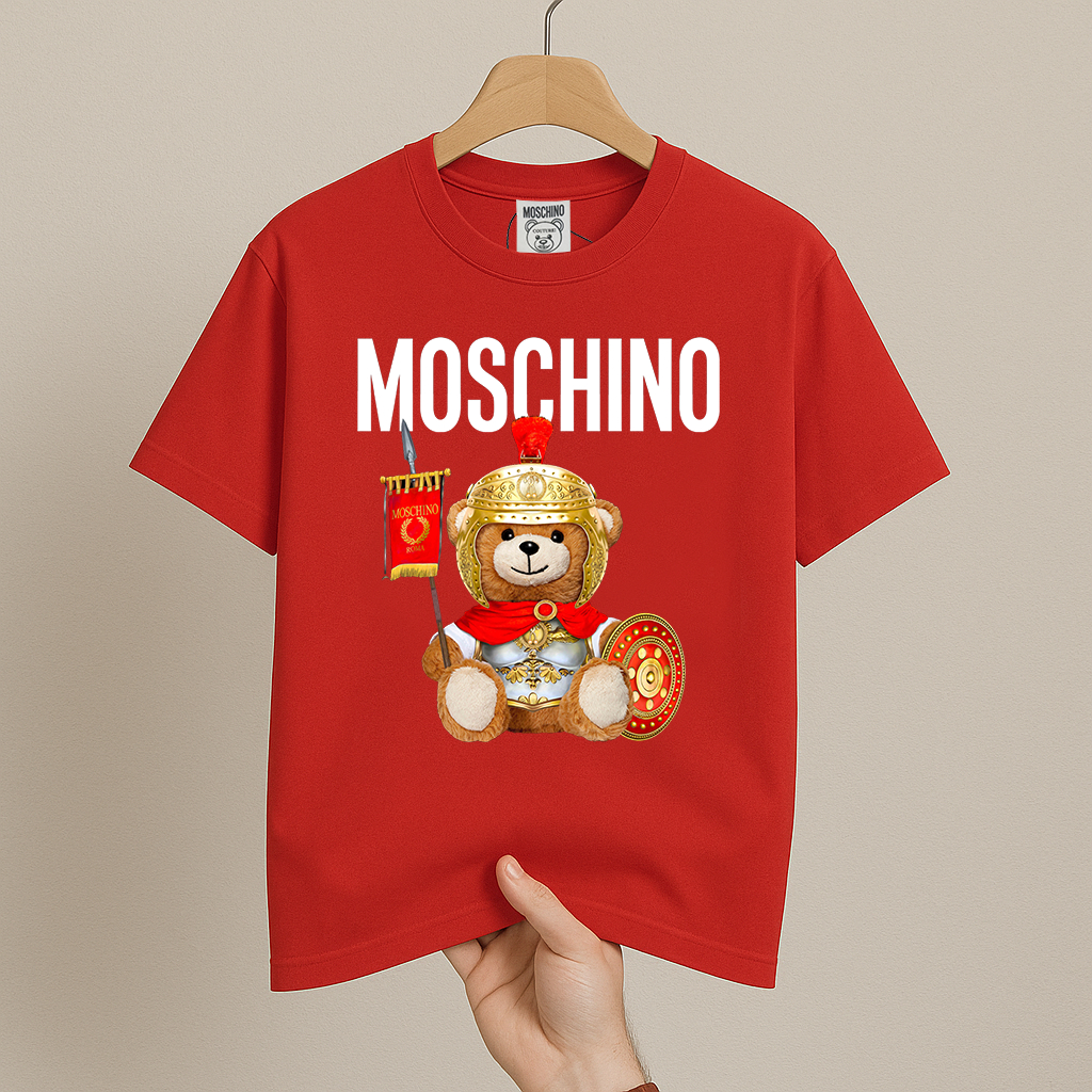 100% Cotton Áo thun cotton unisex fom rộng moschino roma