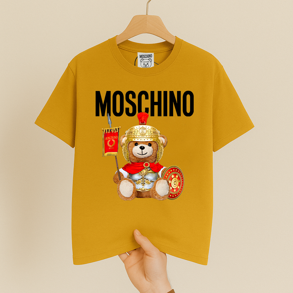 100% Cotton Áo thun cotton unisex fom rộng moschino roma