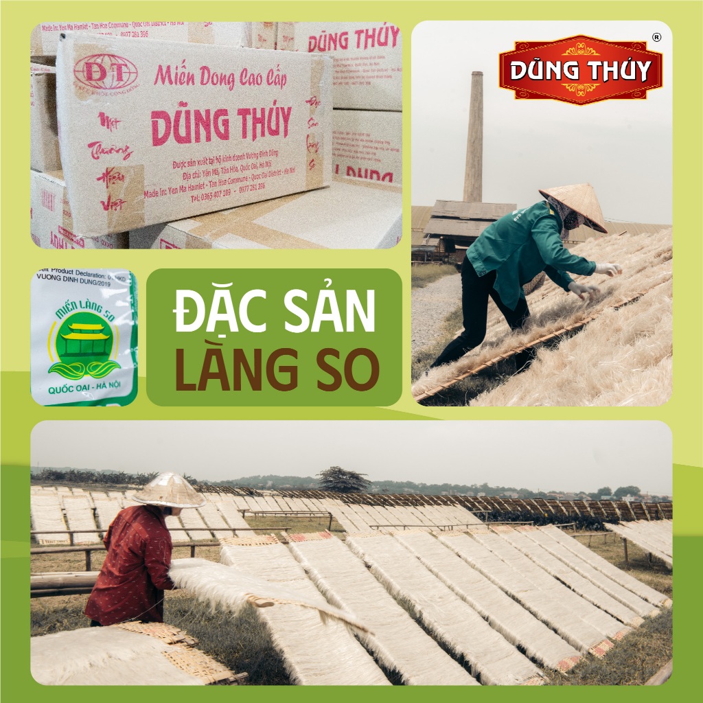 Gói 500g Miến Dong Dũng Thúy - Miến mộc SỢI NHỎ, ăn kiêng, ăn chay, healthy, ít calo, dai mềm không nát