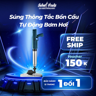Súng Thông Bồn Cầu Bơm Hơi Tự Động, Thông Tắc Chậu Rửa Bát, Bồn Tắm - Khí Nén Agt Cực Mạnh 8kg, Thép Không Gỉ 304
