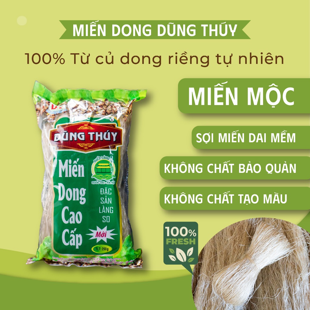 Gói 250g Miến Dong Dũng Thúy - Miến mộc sợi nhỏ, ăn kiêng, ăn chay, healthy, ít calo, dai mềm không nát