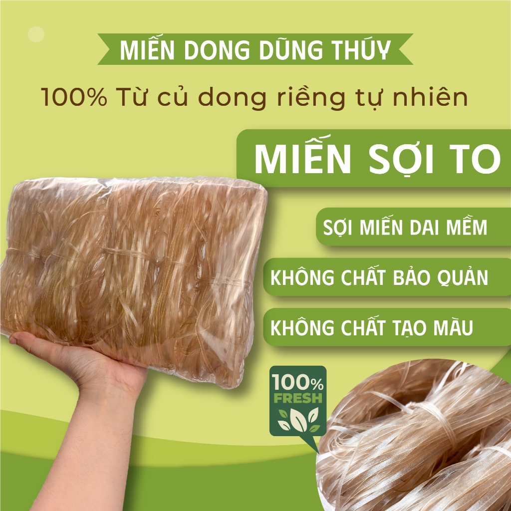 Gói 500g Miến Dong Dũng Thúy - Miến mộc SỢI TO, ăn kiêng, ăn chay, healthy, ít calo, dai mềm không nát