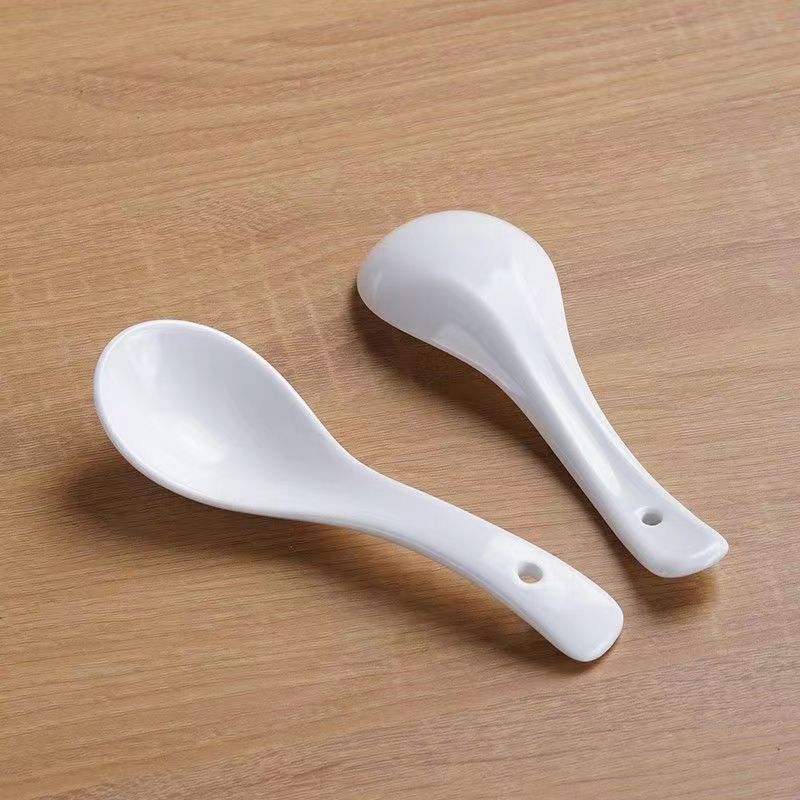 Combo 3 Thìa ăn súp phở chất liệu sứ trắng đẹp và an toàn