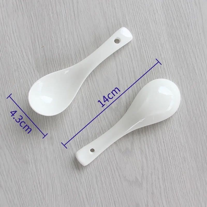 Combo 3 Thìa ăn súp phở chất liệu sứ trắng đẹp và an toàn