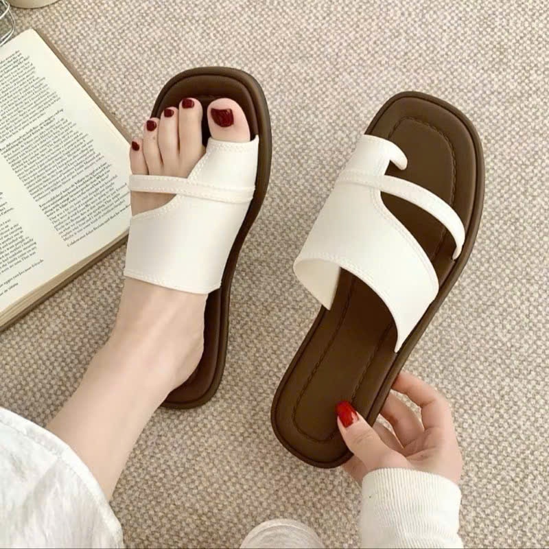 Dép Kẹp Nữ Quai Ngang Siêu Dễ Thương, Dép Xỏ Ngón Chất Liệu Nhựa Cao Su Đế Bẹt Chống Trơn Trượt
