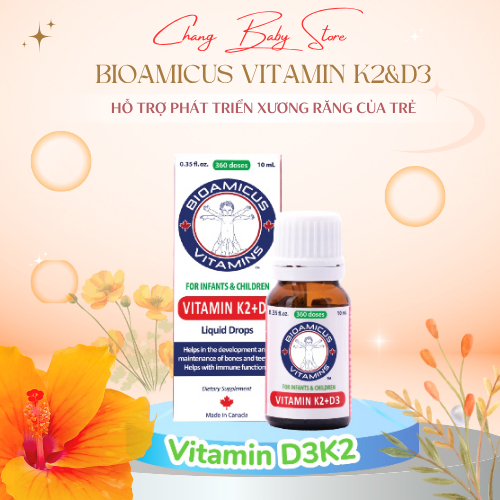 BioAmicus Vitamin K2&D3 hỗ trợ phát triển xương răng của trẻ chai 10ml