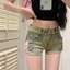 Quần sooc jean phối khuy hồng mẫu mới hot trend, Quần short bò cúc hồng xinh xẻo dễ thương (HC40)
