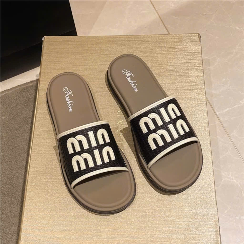 Dép Nữ Quai Ngang MinMin Dễ Thương, Dép Lê Chất Liệu Cao Su Mềm Dẻo Chống Trơn Trượt Chống Thấm Nước